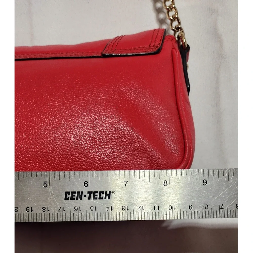 Kate Spade New York Coral Pink Pebbled Leather Bow Crossbody Bag Gold Chain